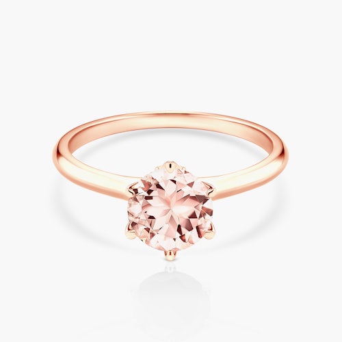 Pierścionek zaręczynowy The Journey: różowe złoto, morganit